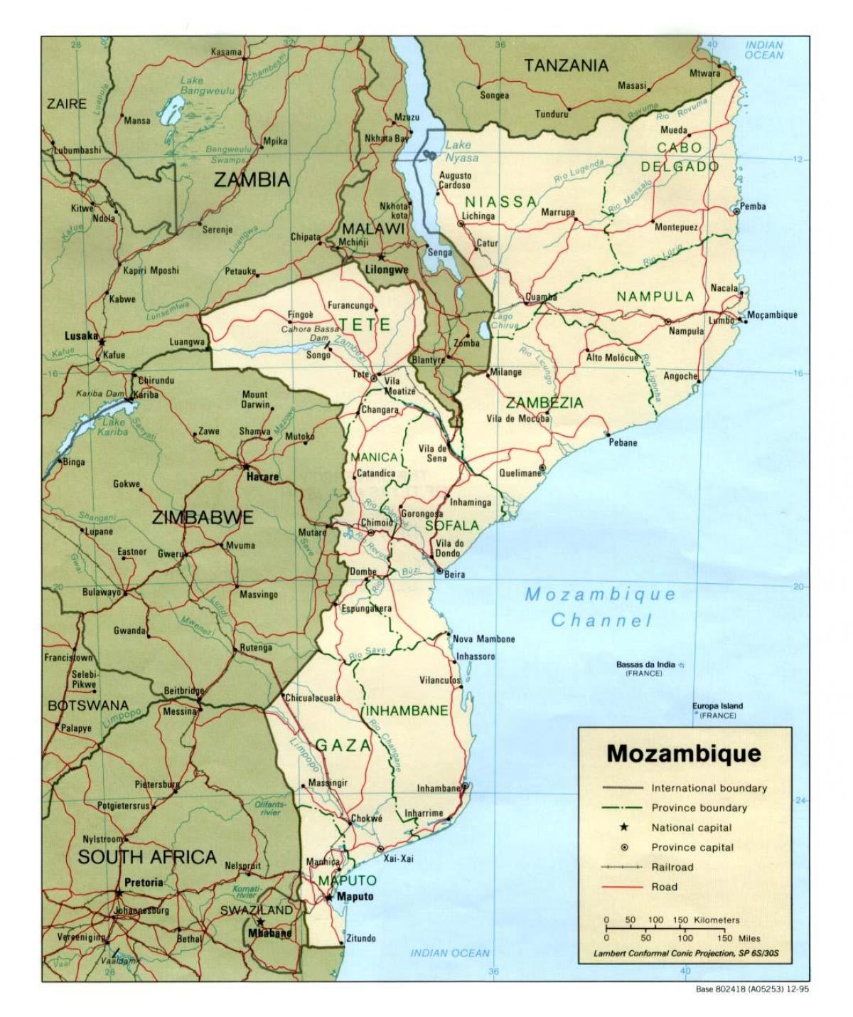 Mozambik harita detaylı