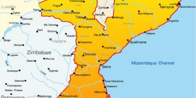 İle Mozambik harita mesafeler