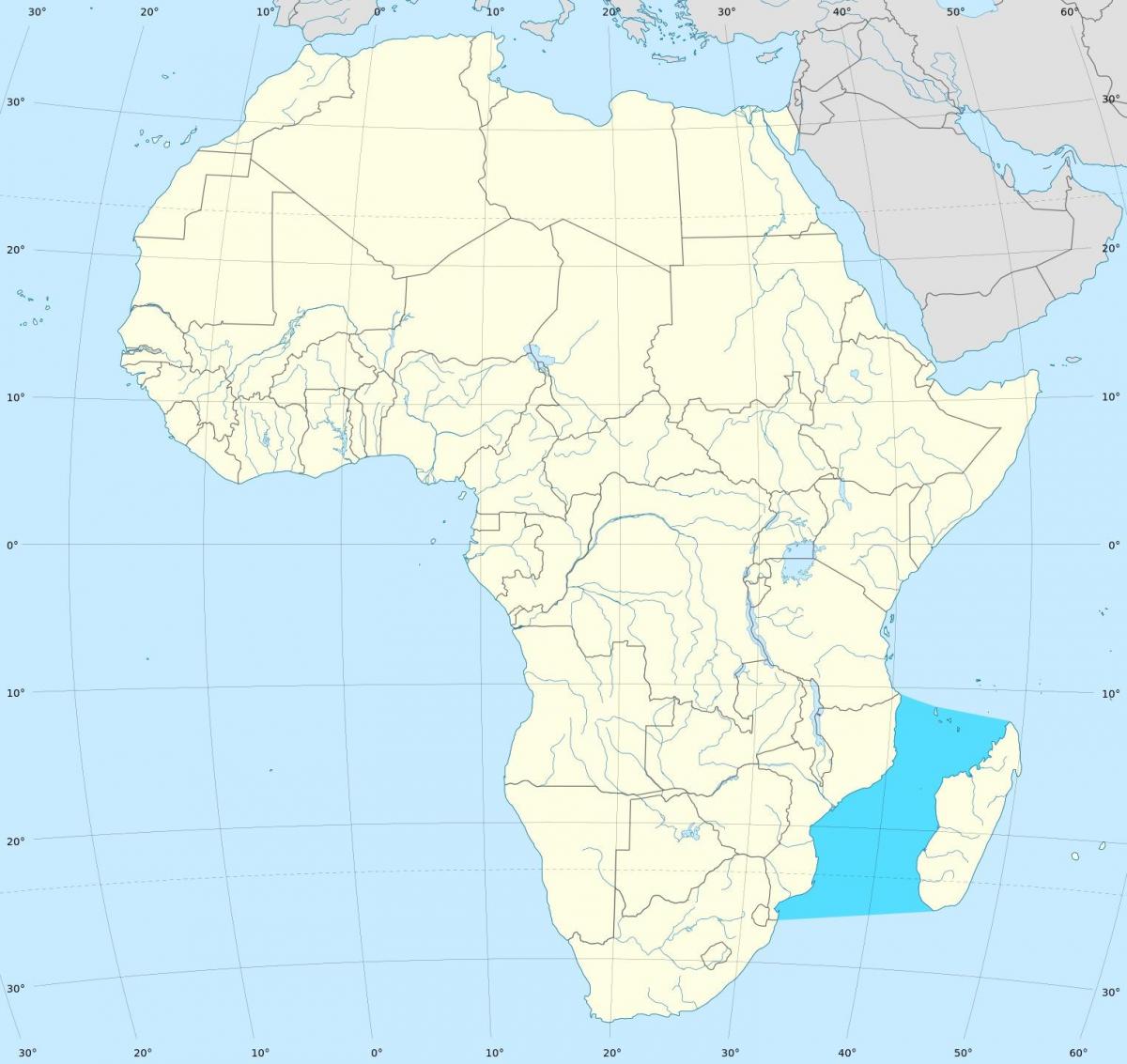 Mozambik kanalı Afrika haritası